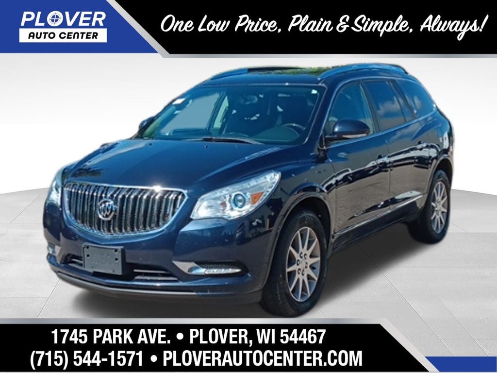 2016 Buick Enclave Leather in Dark Sapphire Blue Metallic — front three-quarter view