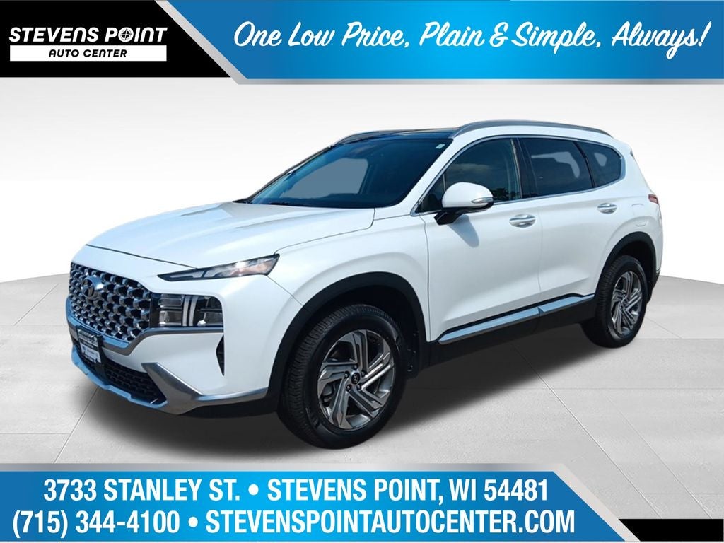 2022 Hyundai Santa Fe SEL in Quartz White — front three-quarter view